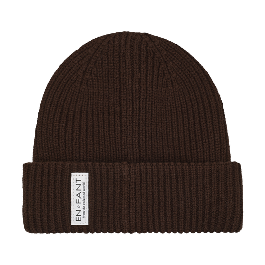 En Fant - Beanie w. Lining | Coffee Bean