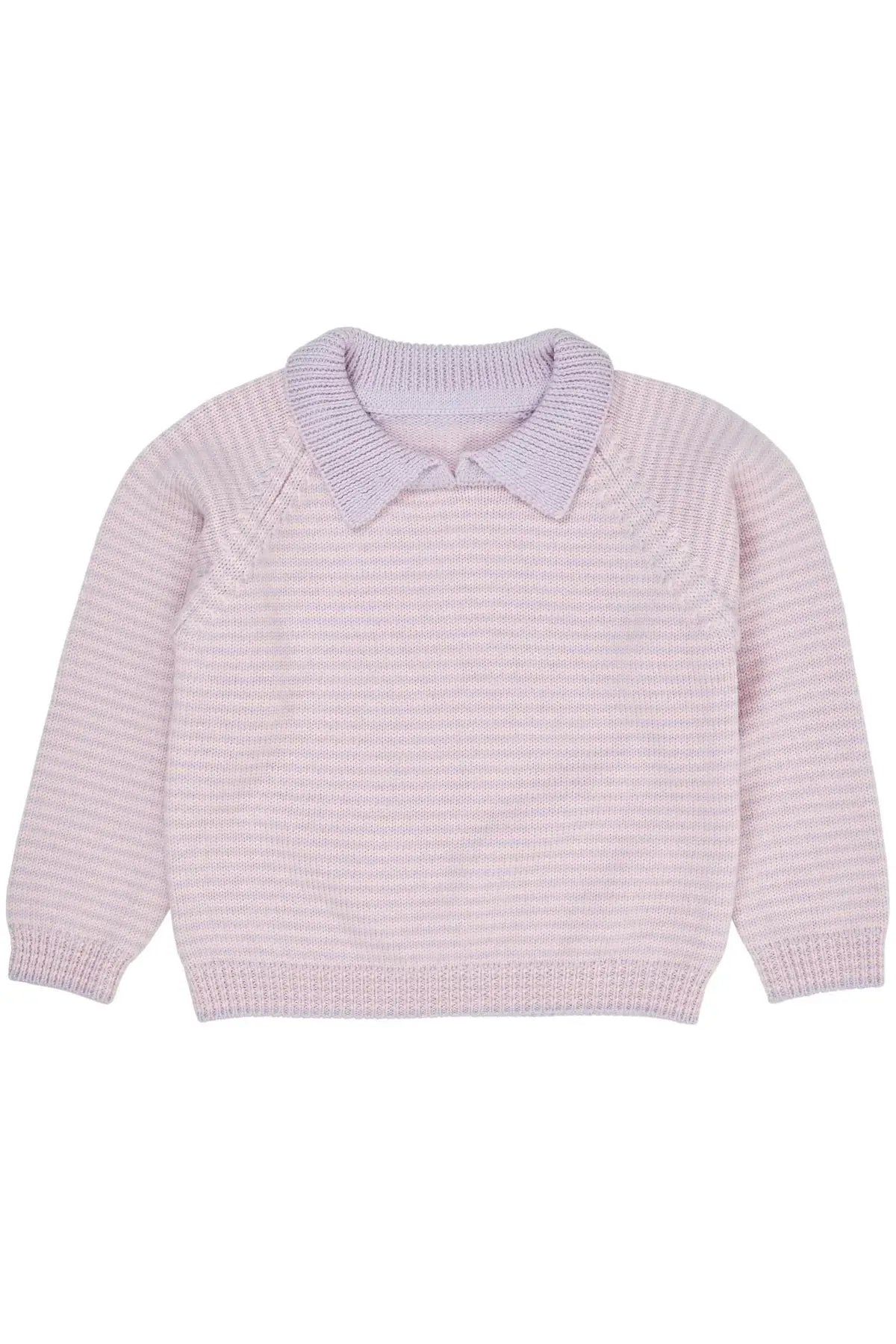 Copenhagen Colors Merino striped trui lavender