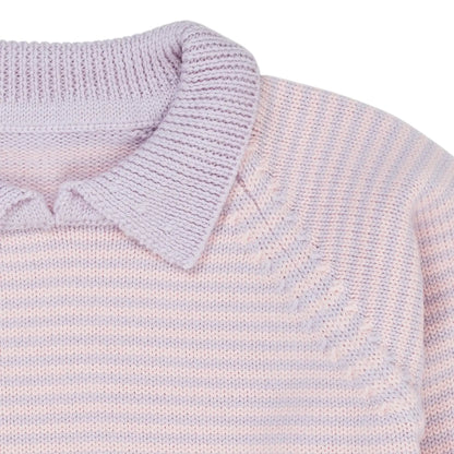 Copenhagen Colors Merino striped trui lavender