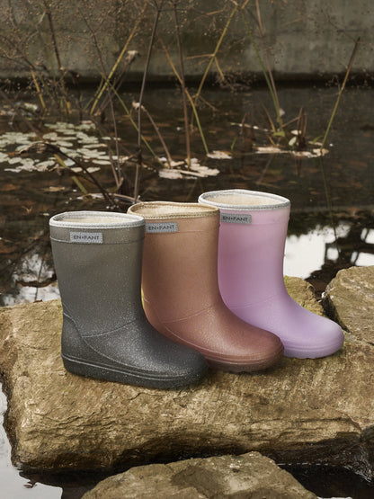 EN FANT - Thermo Regenlaarzen Rose Taupe Glitter