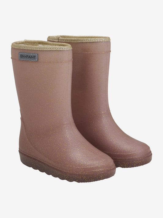 EN FANT - Thermo Regenlaarzen Rose Taupe Glitter