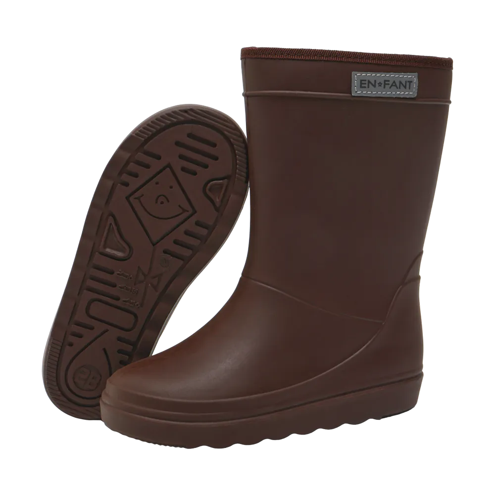 En Fant - Thermoboot Solid – Coffee Bean | Comfortabele & Waterdichte Kinder Regenlaarzen