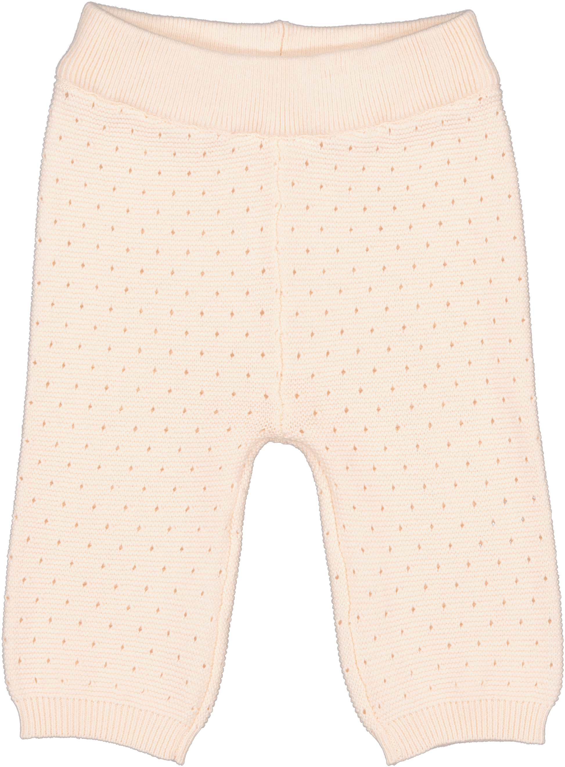 Soft rose MarMar Copenhagen Pira baby pants, knitted, elastic waist, 100% organic cotton for newborns.