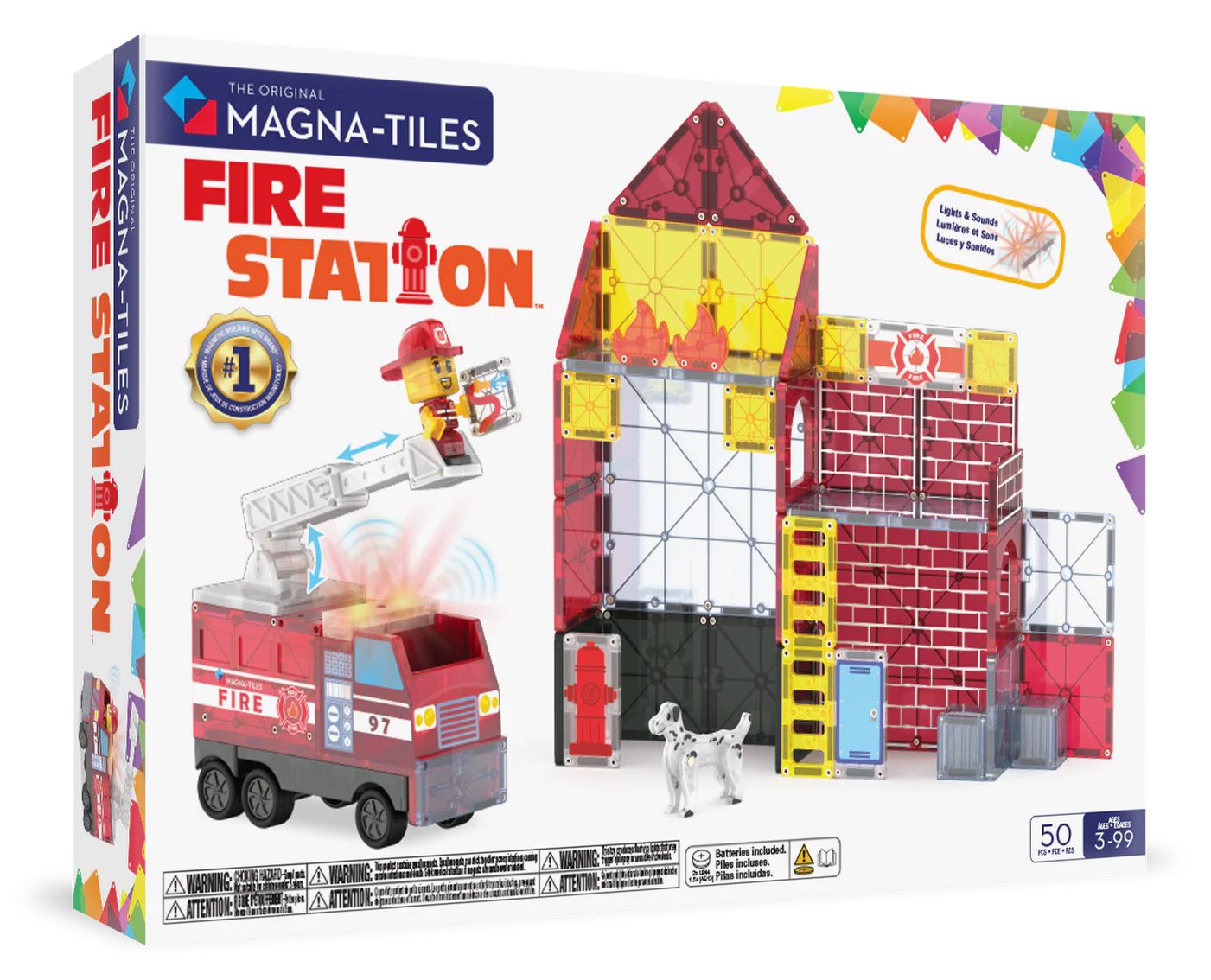 Magna-Tiles - Fire Station 50-Piece Set