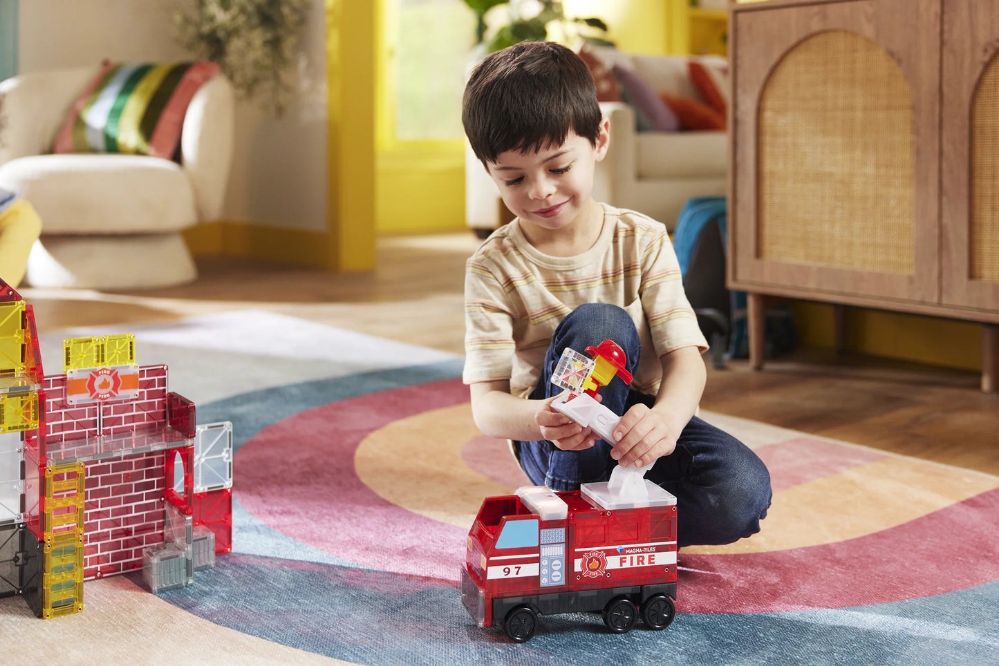 Magna-Tiles - Fire Station 50-Piece Set
