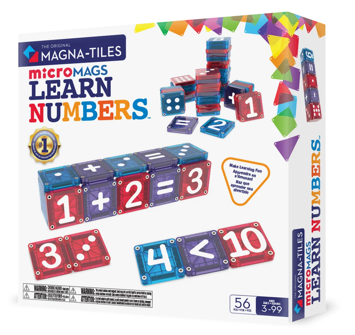 Magna-Tiles - microMAGS Learn Numbers | Magnetische Cijfertegels 56 Stuks