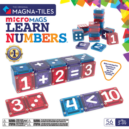 Magna-Tiles - microMAGS Learn Numbers | Magnetische Cijfertegels 56 Stuks