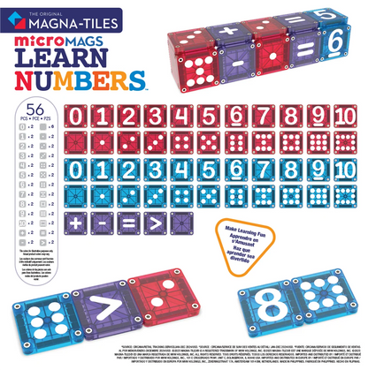 Magna-Tiles - microMAGS Learn Numbers | Magnetische Cijfertegels 56 Stuks