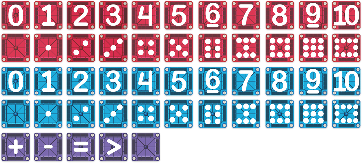 Magna-Tiles - microMAGS Learn Numbers | Magnetische Cijfertegels 56 Stuks