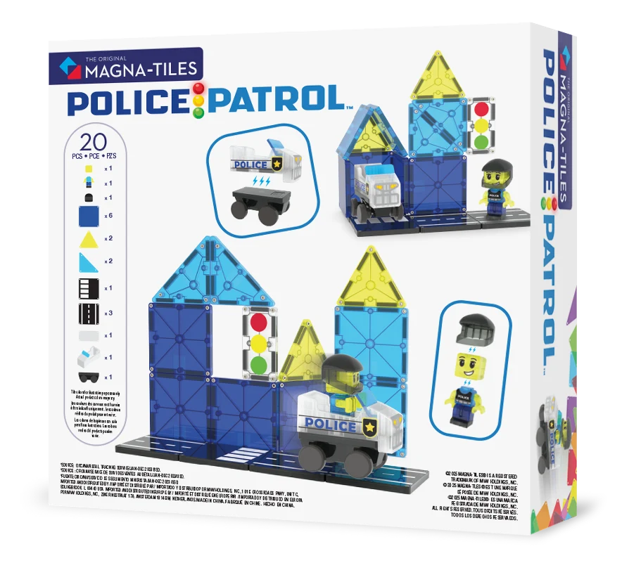 Magna-Tiles - Douane Police Patrol | Magnetische Bouwset 20 Stuks