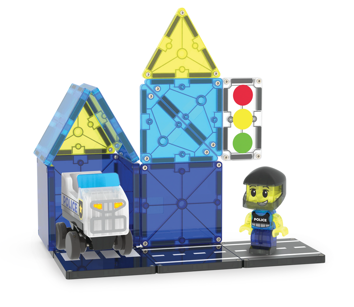 Magna-Tiles - Douane Police Patrol | Magnetische Bouwset 20 Stuks