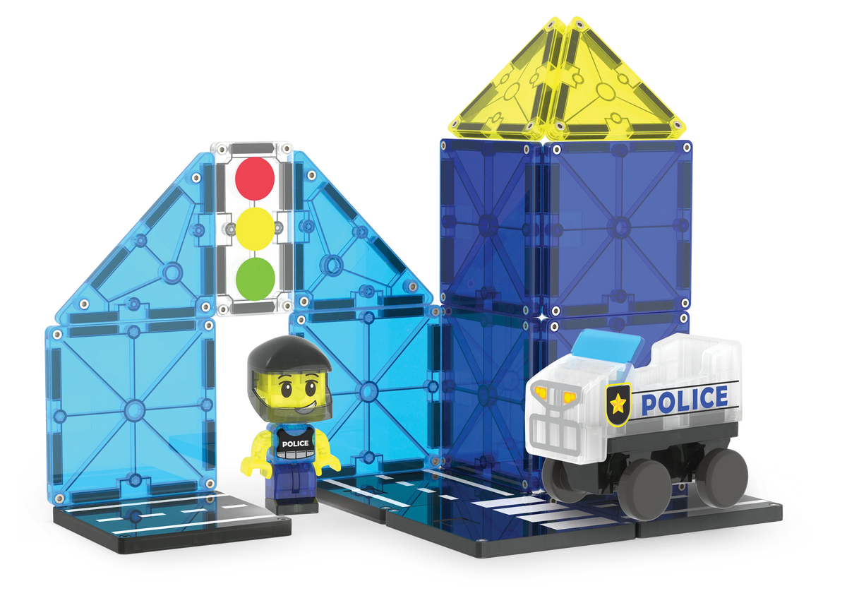 Magna-Tiles - Douane Police Patrol | Magnetische Bouwset 20 Stuks