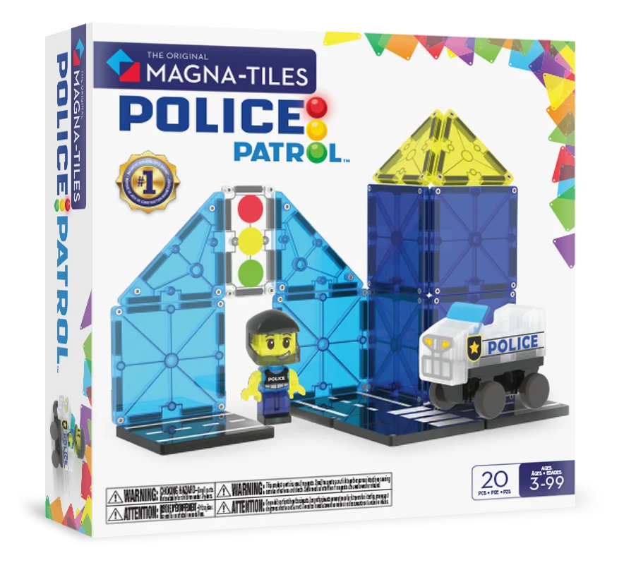 Magna-Tiles - Douane Police Patrol | Magnetische Bouwset 20 Stuks