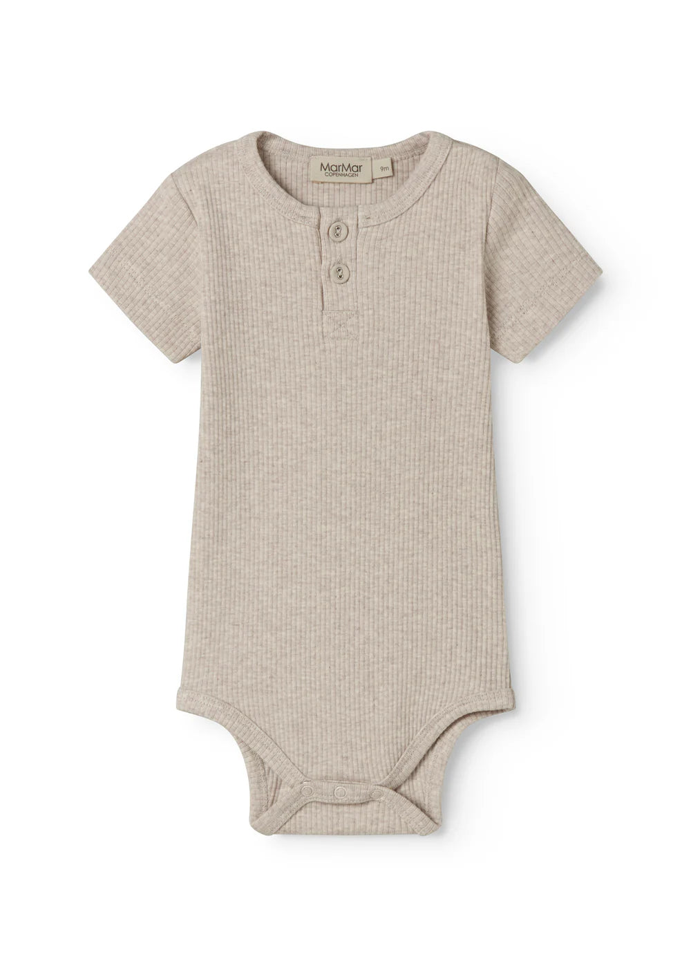 MarMar Copenhagen – Body SS Romper korte mouw | Light Beige Melange