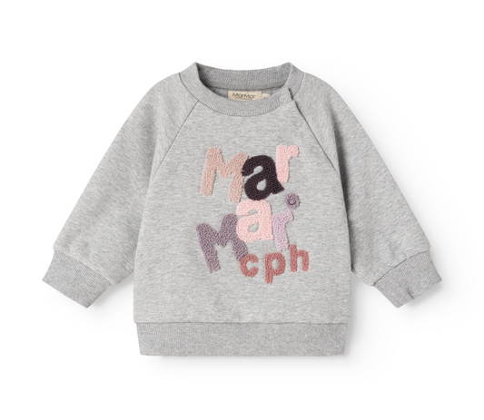 MarMar Copenhagen - Baby Trui Theos | Cloud Grey Logo