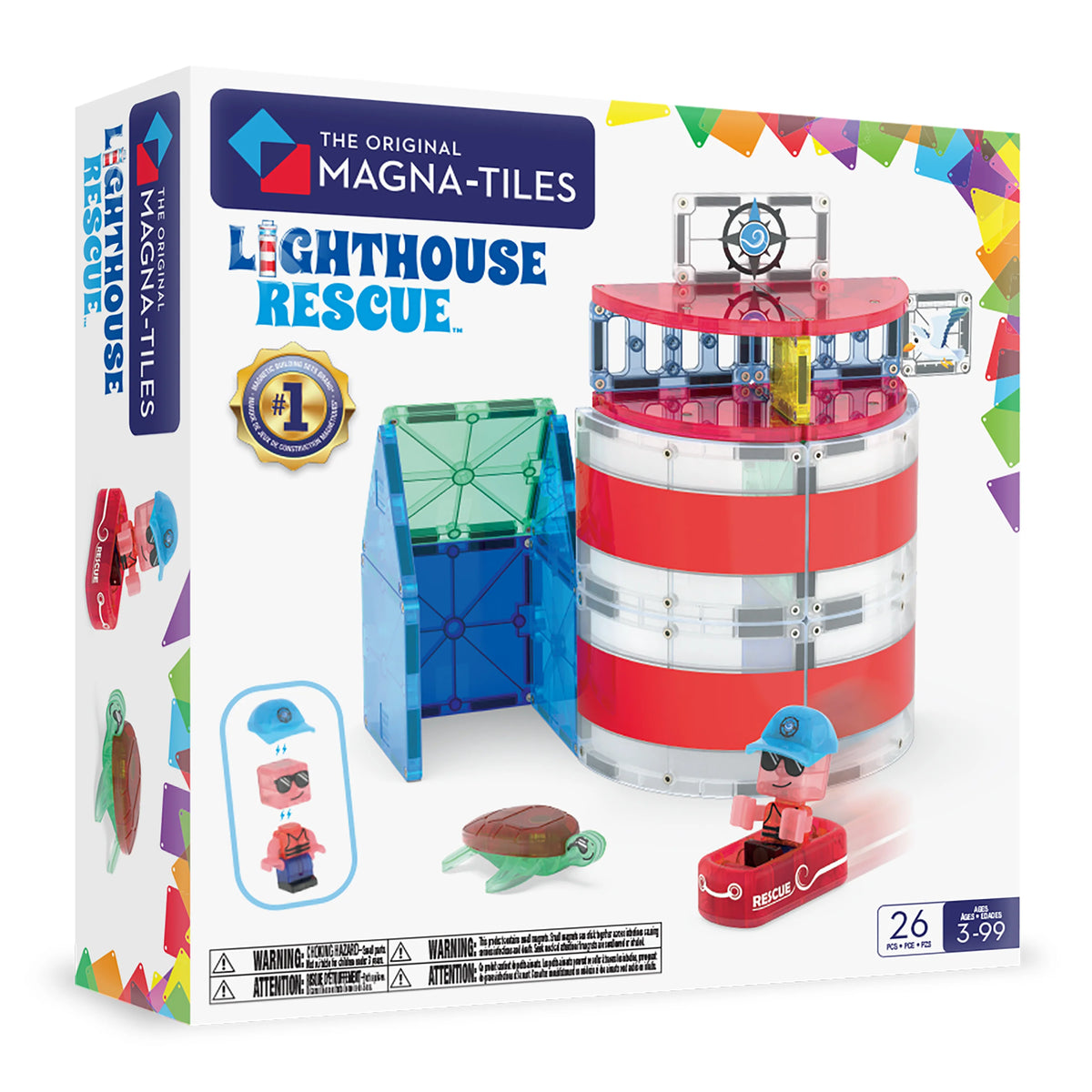Magna-Tiles - Lighthouse Rescue | Magnetische Bouwset 26 Stuks