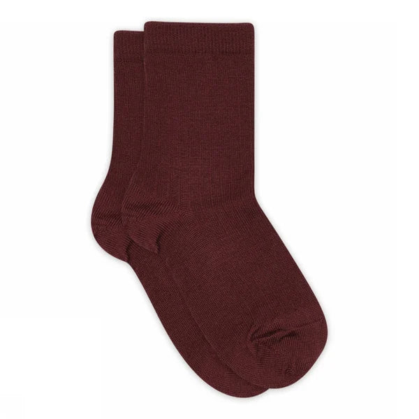 MP Denmark - Wool Rib Socks | Wine Red