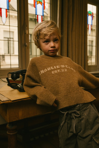 Charlie Petite - Joan Sweater | Light Brown | Gebreide Kindersweater