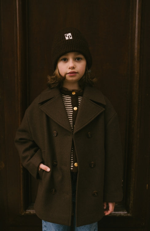 Charlie Petite - Nouk Beanie | Brown Melange | Gebreide Kinder Muts