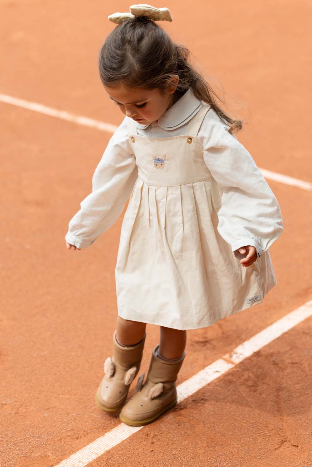 Donsje Amsterdam - Harpar Dress Baby | Sporty Fluffy Bunny | Soft Sand