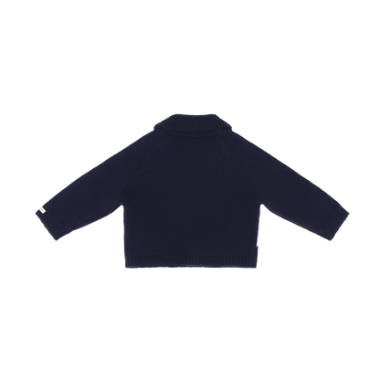 Donsje Amsterdam - Kwinten Merino Wool Cardigan Baby | Polar Bears | Navy Blue