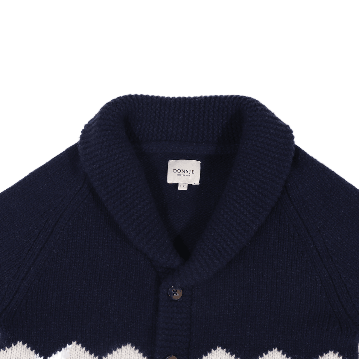 Donsje Amsterdam - Kwinten Merino Wool Cardigan Baby | Polar Bears | Navy Blue