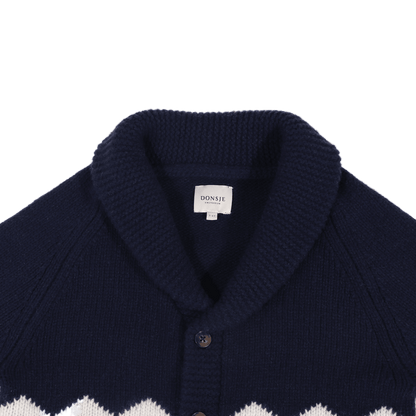 Donsje Amsterdam - Kwinten Merino Wool Cardigan Baby | Polar Bears | Navy Blue
