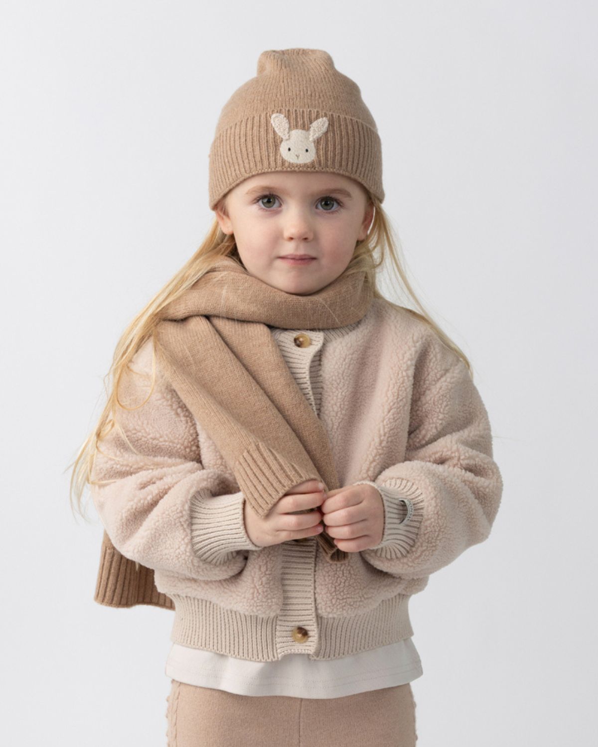 Donsje Amsterdam - Evaran Merino Wool Hat | Fluffy Bunny | Hazelnut