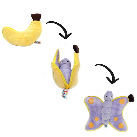 Les Deglingos - Poppet de vlinder banaan knuffel