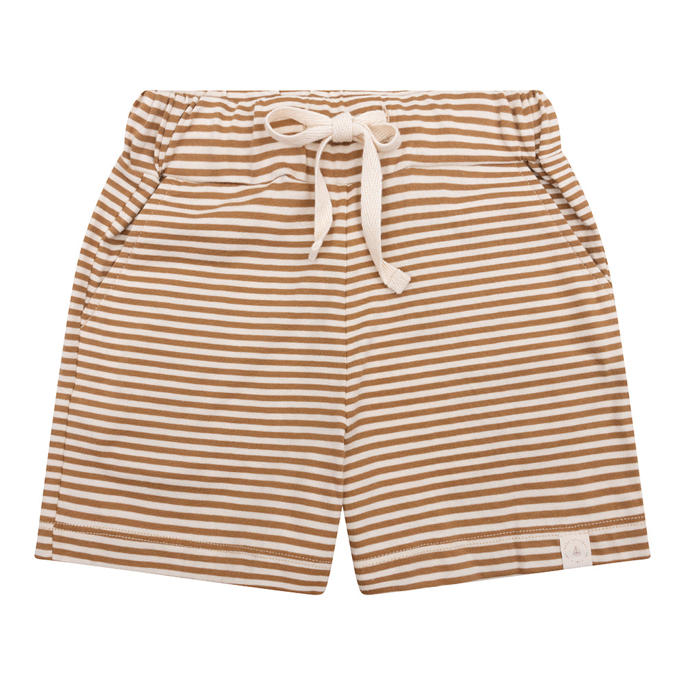 Navy Natural - Niels short biscuit stripe