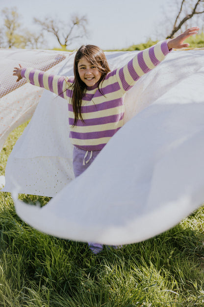 Yuki - Stripes Knitted Sweater Ice Cream (PO)