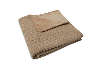 Jollein - Deken Ledikant Velvet Pure Knit Biscuit GOTS 100*150