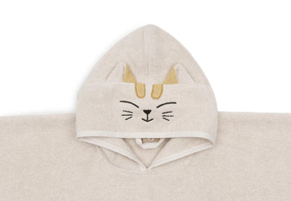 Jollein - Bath Poncho Terry – Charlie Cat | Zachte Badponcho voor Peuters & Kleuters