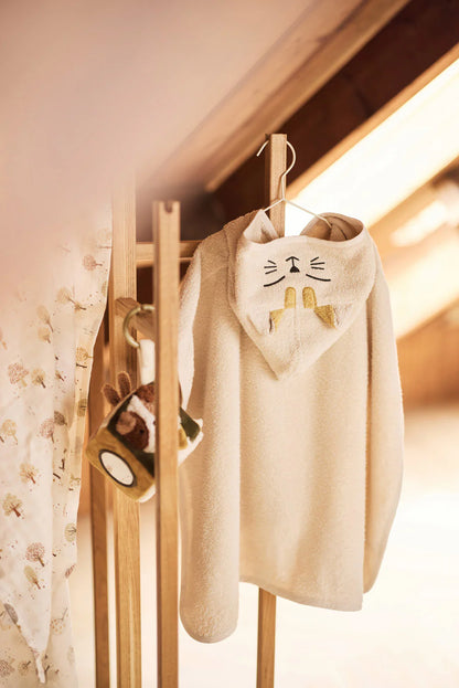 Jollein - Bath Poncho Terry – Charlie Cat | Zachte Badponcho voor Peuters & Kleuters