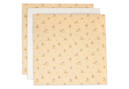 Jollein - Swaddle Muslin 70×70 cm – Kangaroots (3‑Pack) | Zachte Hydrofiele Doeken voor Baby’s