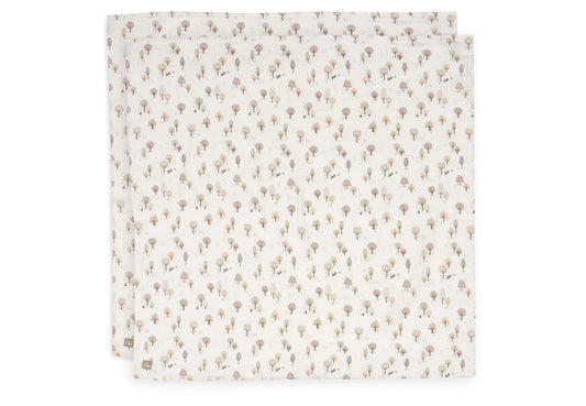 Jollein - Swaddle Muslin 115×115 cm – Tiny Park (2‑Pack) | Extra Grote Hydrofiele Doeken voor Baby’s