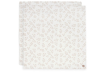 Jollein - Swaddle Muslin 115×115 cm – Leafy Dreams (2‑Pack) | Extra Grote Hydrofiele Doeken voor Baby’s