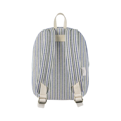 Donsje Amsterdam – Raffie Schoolbag | Blue – Moss Green Striped