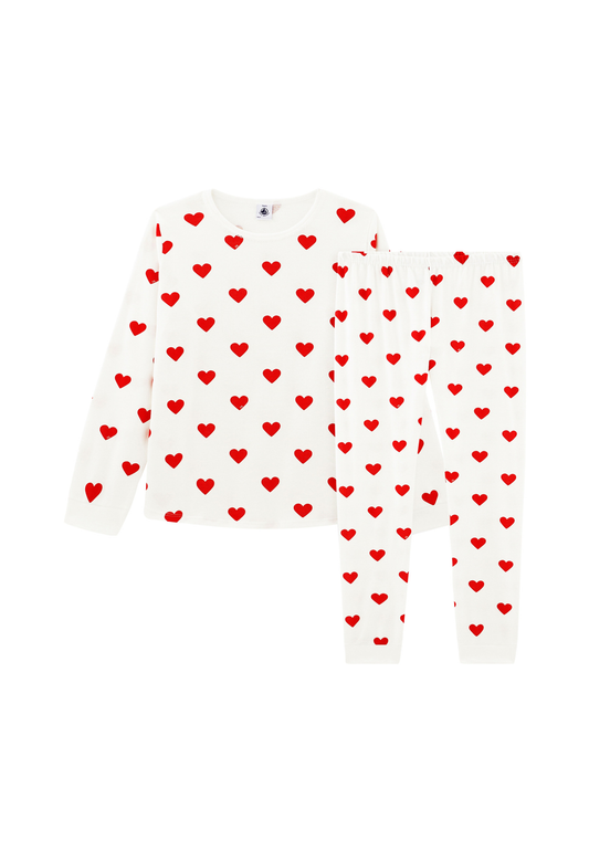Petit Bateau - Kinderpyjama van katoen met hartjesprint