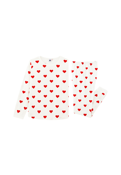 Petit Bateau - Kinderpyjama van katoen met hartjesprint