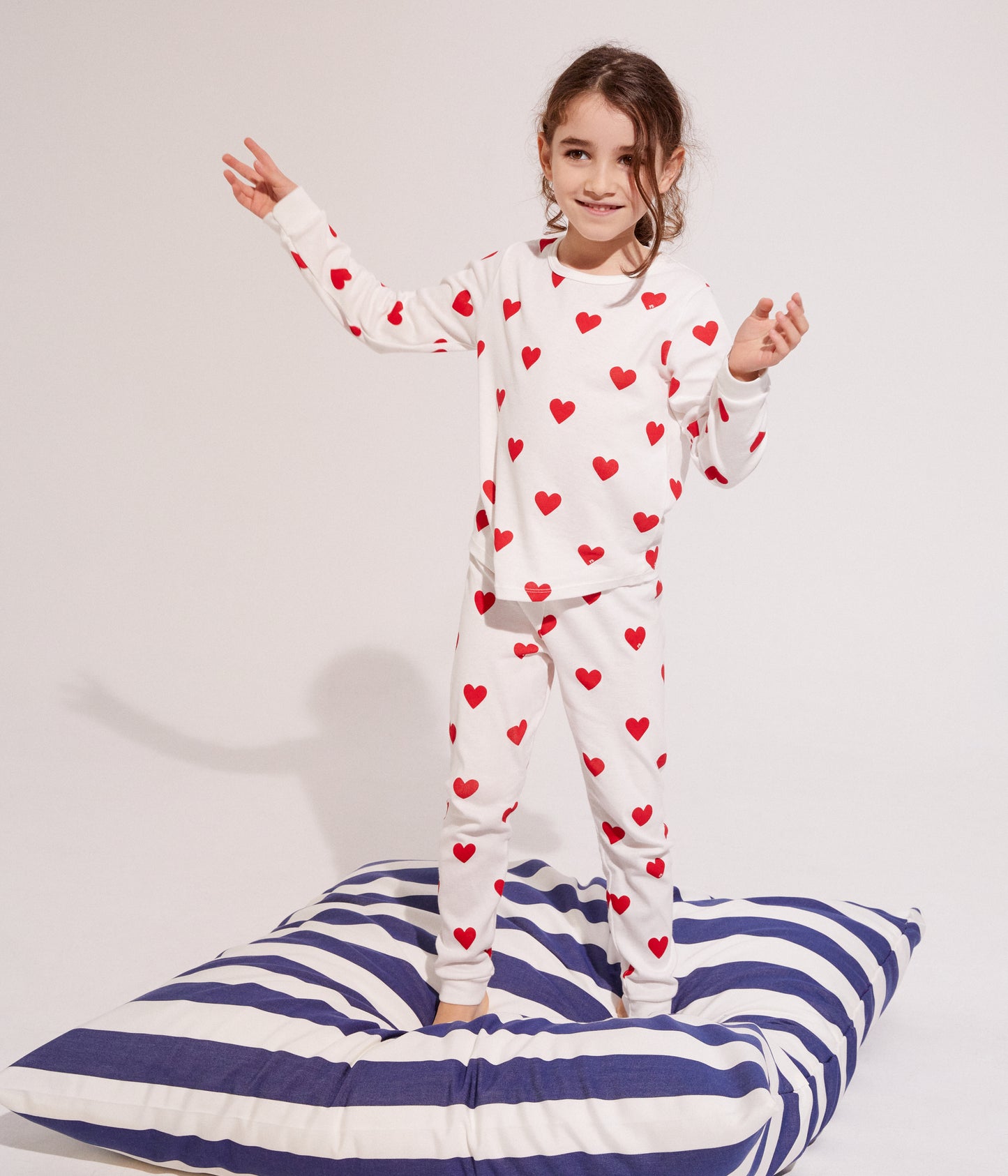 Petit Bateau - Kinderpyjama van katoen met hartjesprint