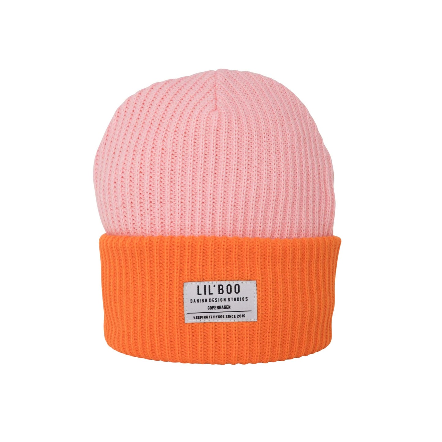 Lil' Boo - Block Hygge Beanie - Pink/Orange