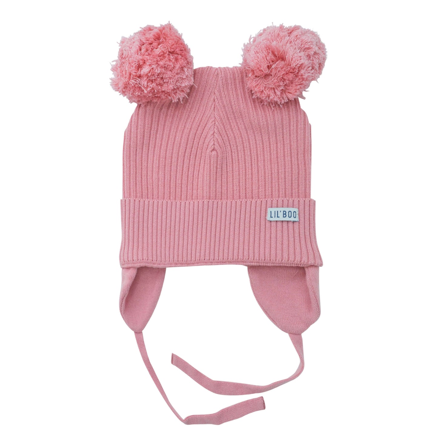 Lil' Boo - Organic Pompom Beanie w. Ears - Rose