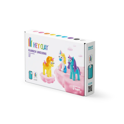 Hey Clay boetseerklei - Rainbow Unicorns (6 potjes)