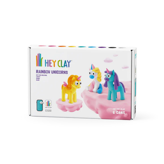 Hey Clay boetseerklei - Rainbow Unicorns (6 potjes)