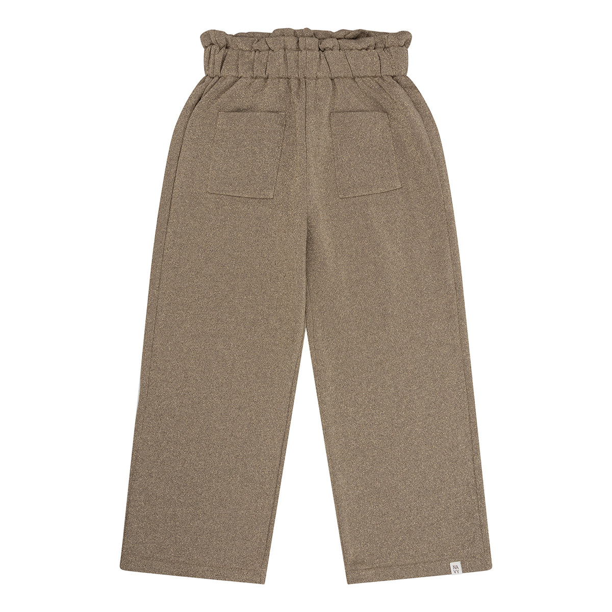 Navy Natural - Wide Leg Glitter Broek | Brown