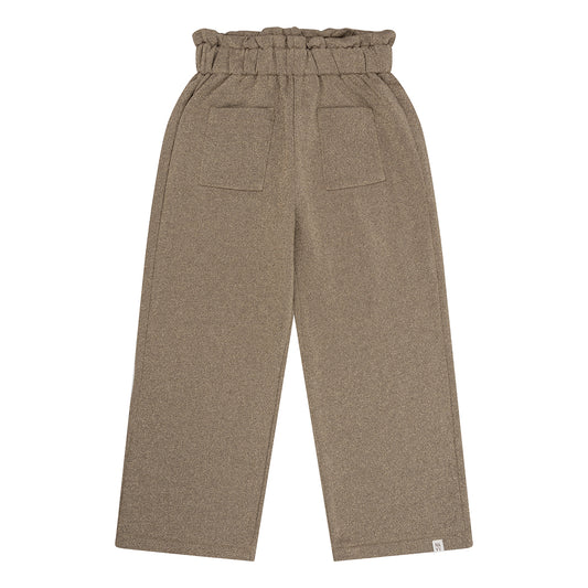 Navy Natural - Wide Leg Glitter Broek | Brown