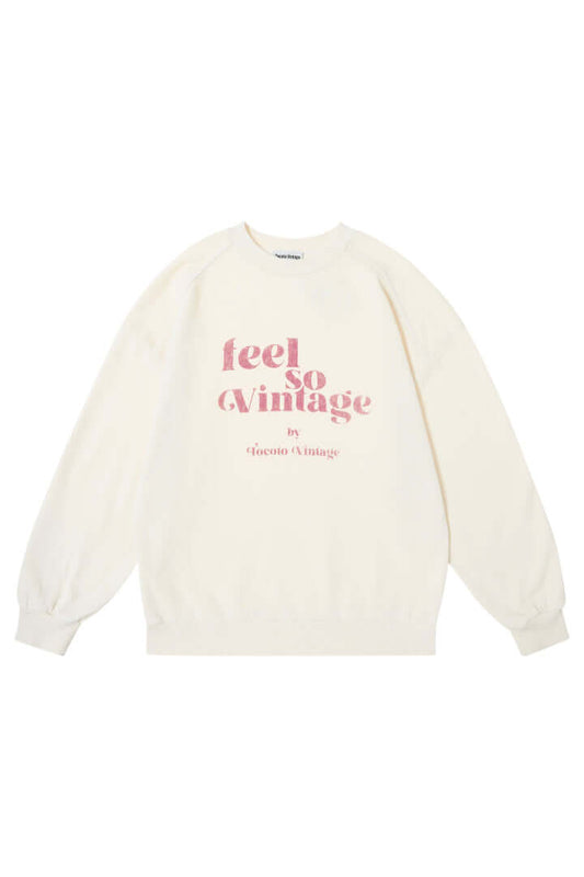 Tocoto Vintage Meisje Sweatshirt Feel so vintage wit