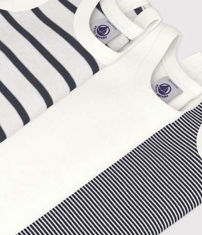 Petit Bateau – Set van 3 mouwloze body's voor baby's