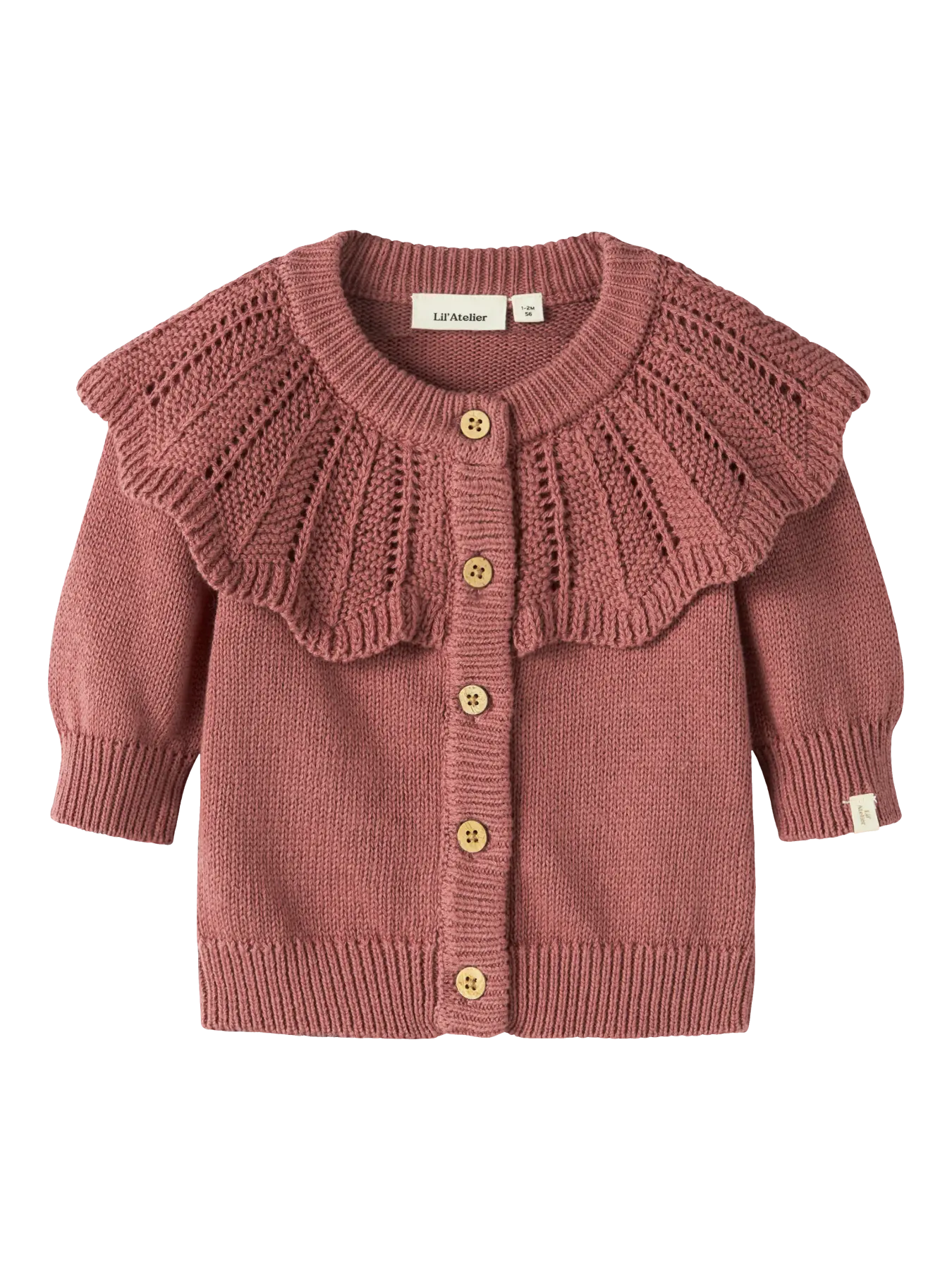 Lil' Atelier - Baby Vest NBFNODA LS Gebreid Vest | Withered Rose